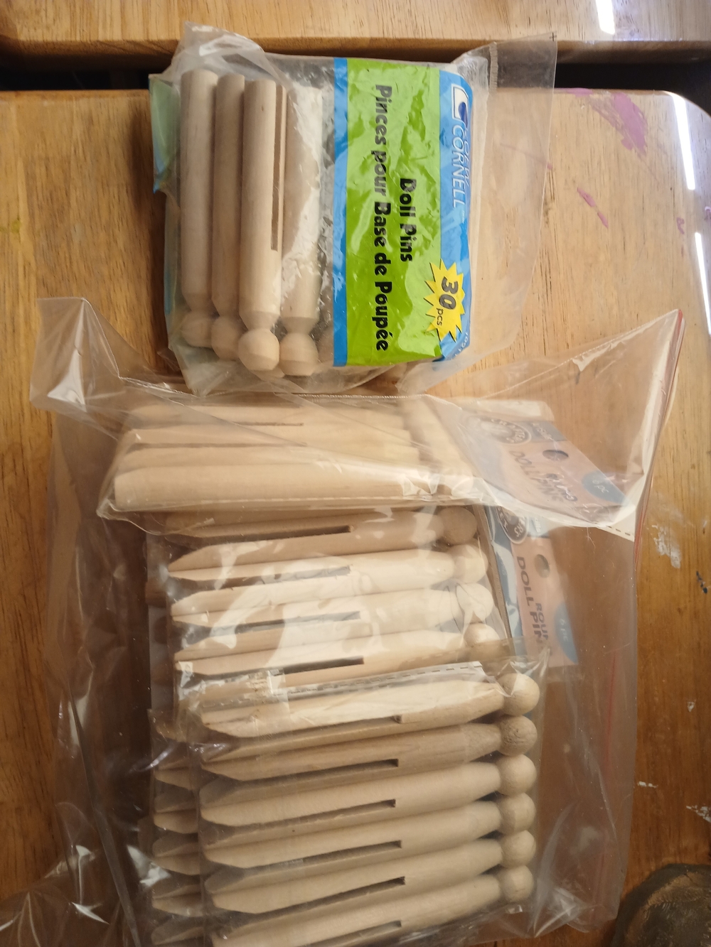 Wooden Doll Pins - Natural Wood Kids Toy Accessories